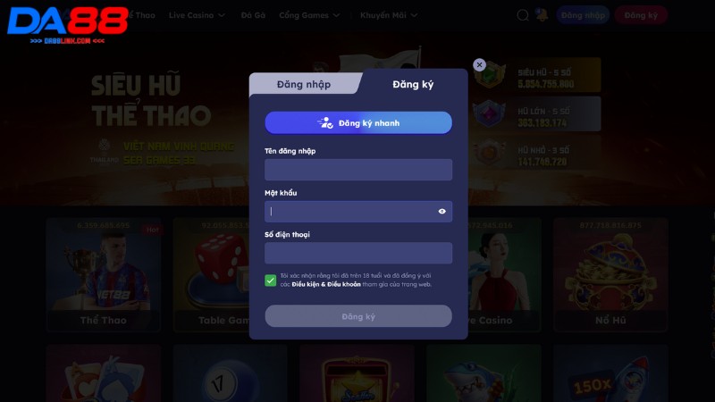 Đăng Ký DA88 – Bước Khởi Đầu Trải Nghiệm Cá Cược Trực Tuyến Đẳng Cấp - Dovon