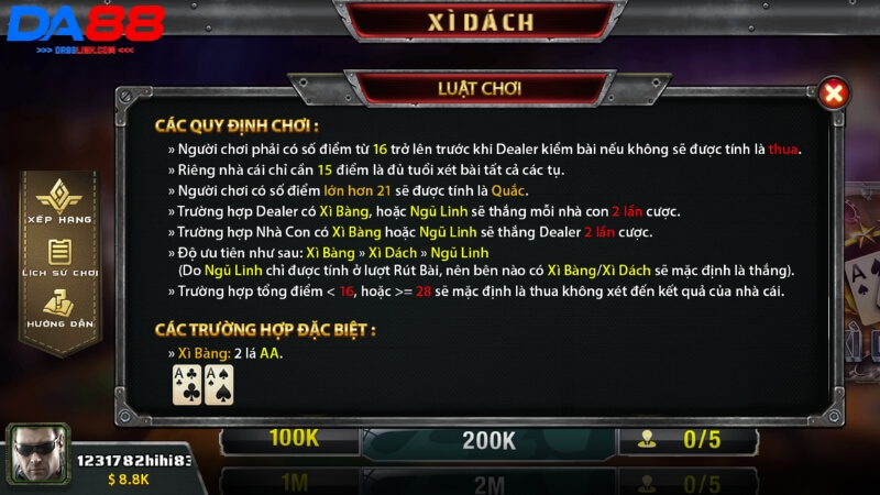 Cách Chơi Xì Dách DA88 Và Mẹo Cược Hiệu Quả Cho Người Mới - Dovon